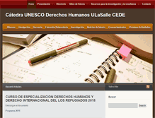 Tablet Screenshot of catedradh-unesco.ulasalle.ac.cr